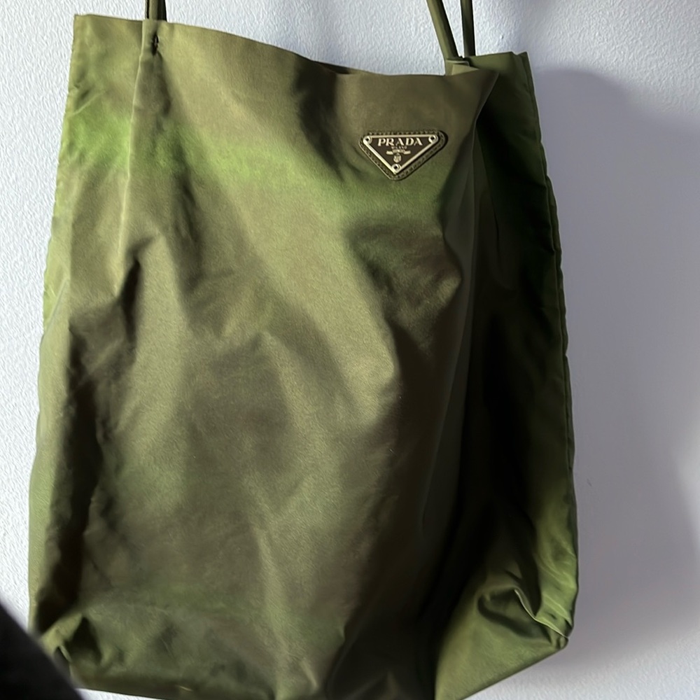 Green Prada Tessuto Tote
